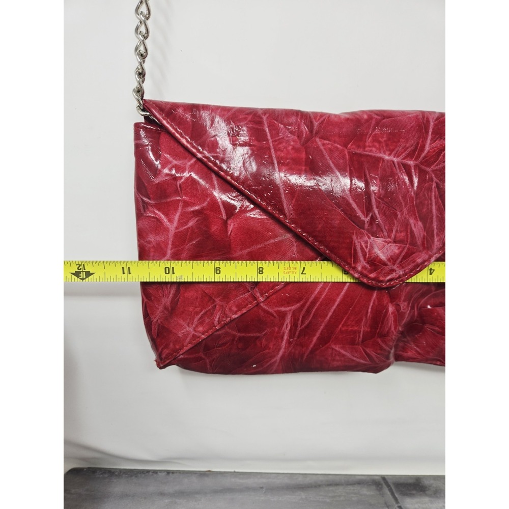 Vintage Jessica McClintock Red Roses  Faux Leather Envelope Clutch‎ Shouder Bag - Picture 5 of 10